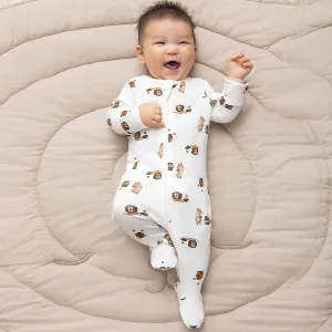 Dormeuse blanc cassé à imprimé d'ourson gourmand