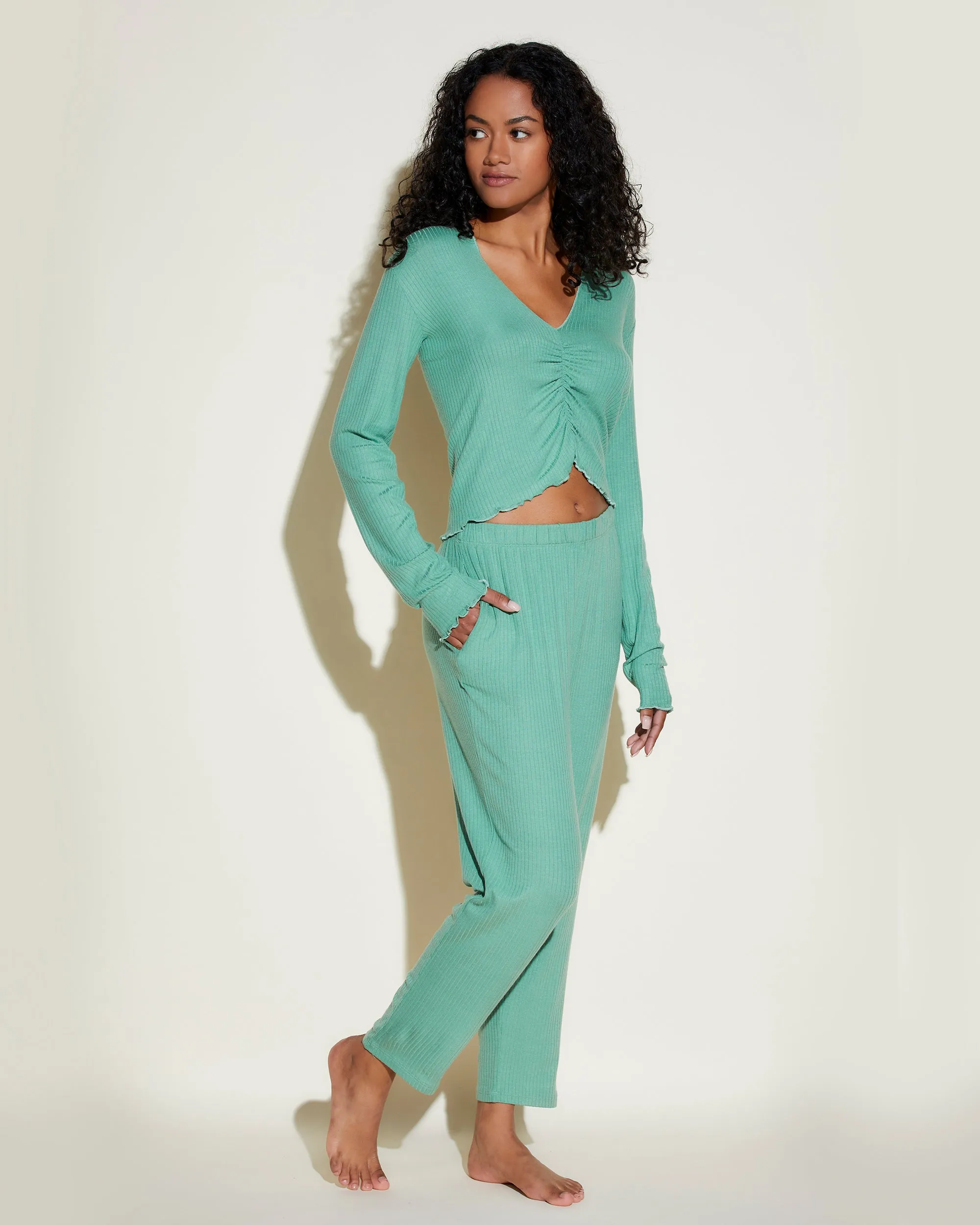 Double V Long Sleeve Top