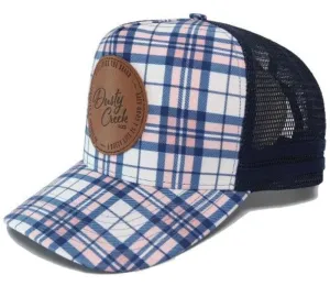 Dusty Creek Cap Pony Tail Preppy Pink Plaid (DC17470)