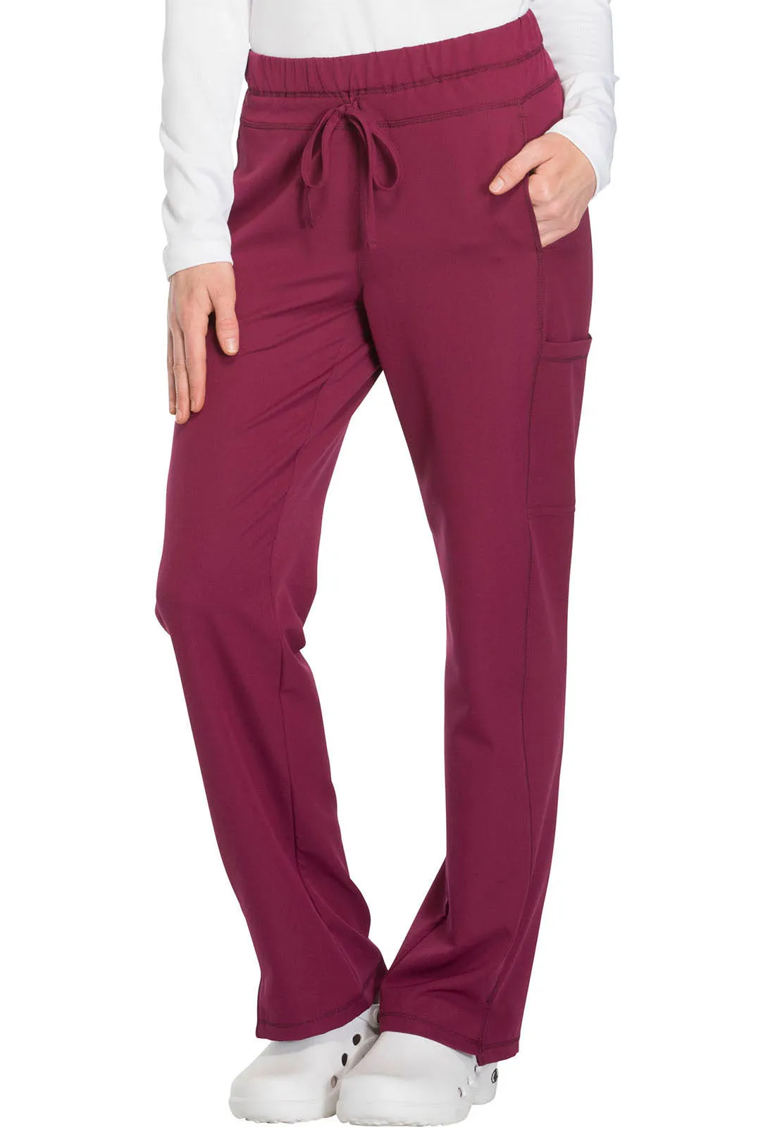 Dynamix DK130 Mid Rise Straight Leg Drawstring Pants Wine