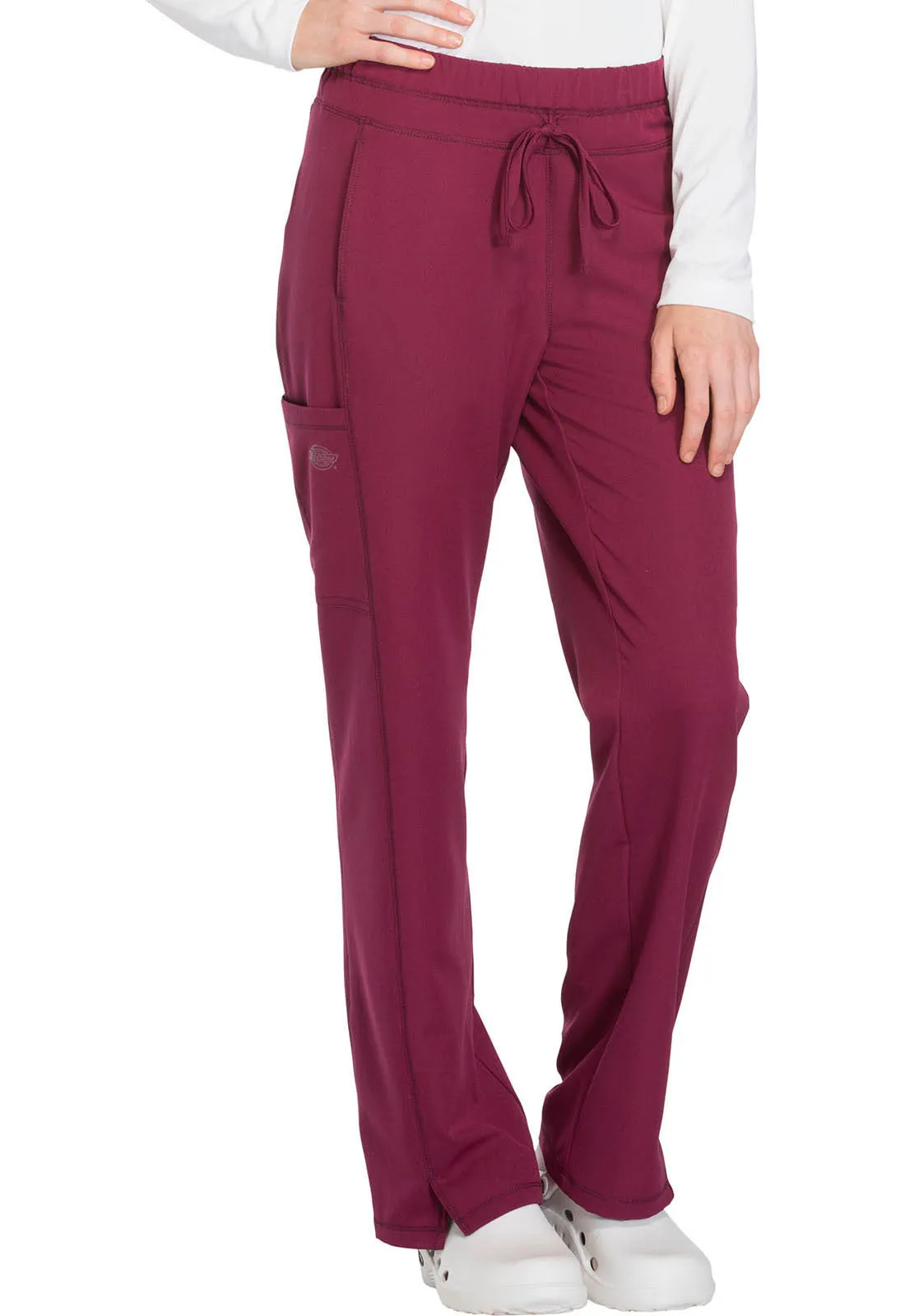Dynamix DK130 Mid Rise Straight Leg Drawstring Pants Wine