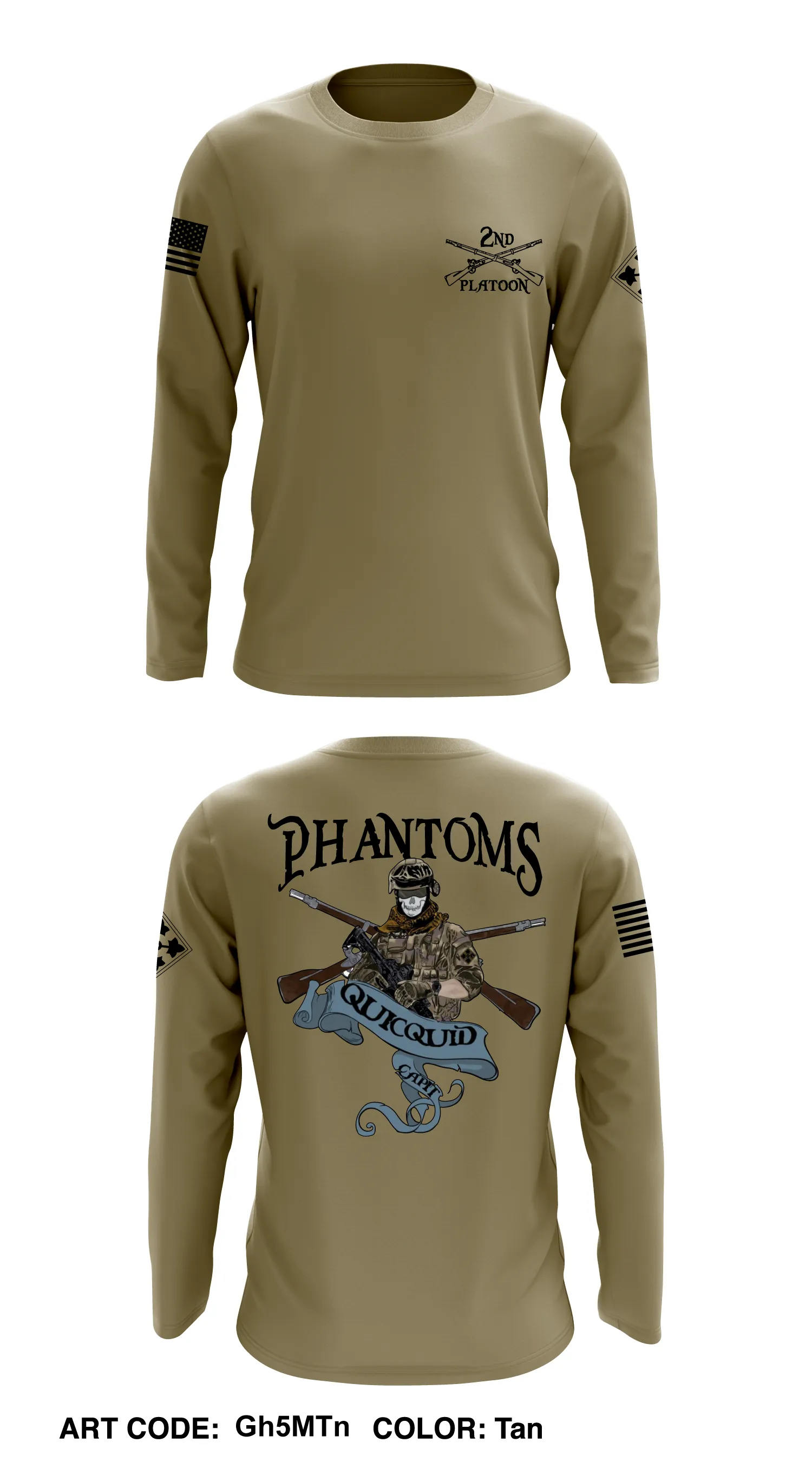 E Co, 3-61 CAV, 2SBCT, 4ID  Core Men's LS Performance Tee - Gh5MTn