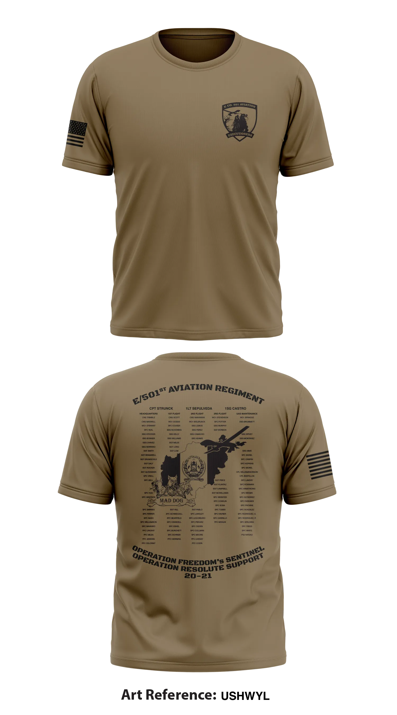 E/501ST AVN REGT Store 1 Core Men's SS Performance Tee - USHWYL