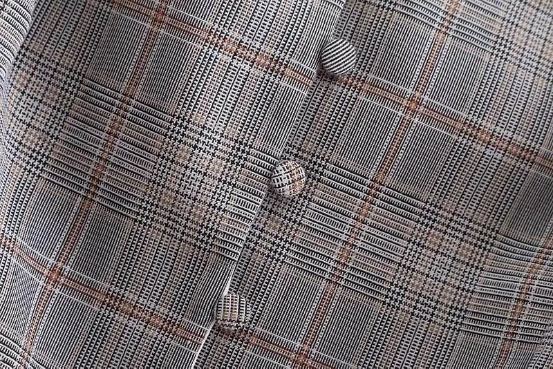 Early Autumn New Small Square Collar Plaid Retro Court Style Women's Shirt Top