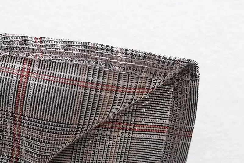 Early Autumn New Small Square Collar Plaid Retro Court Style Women's Shirt Top