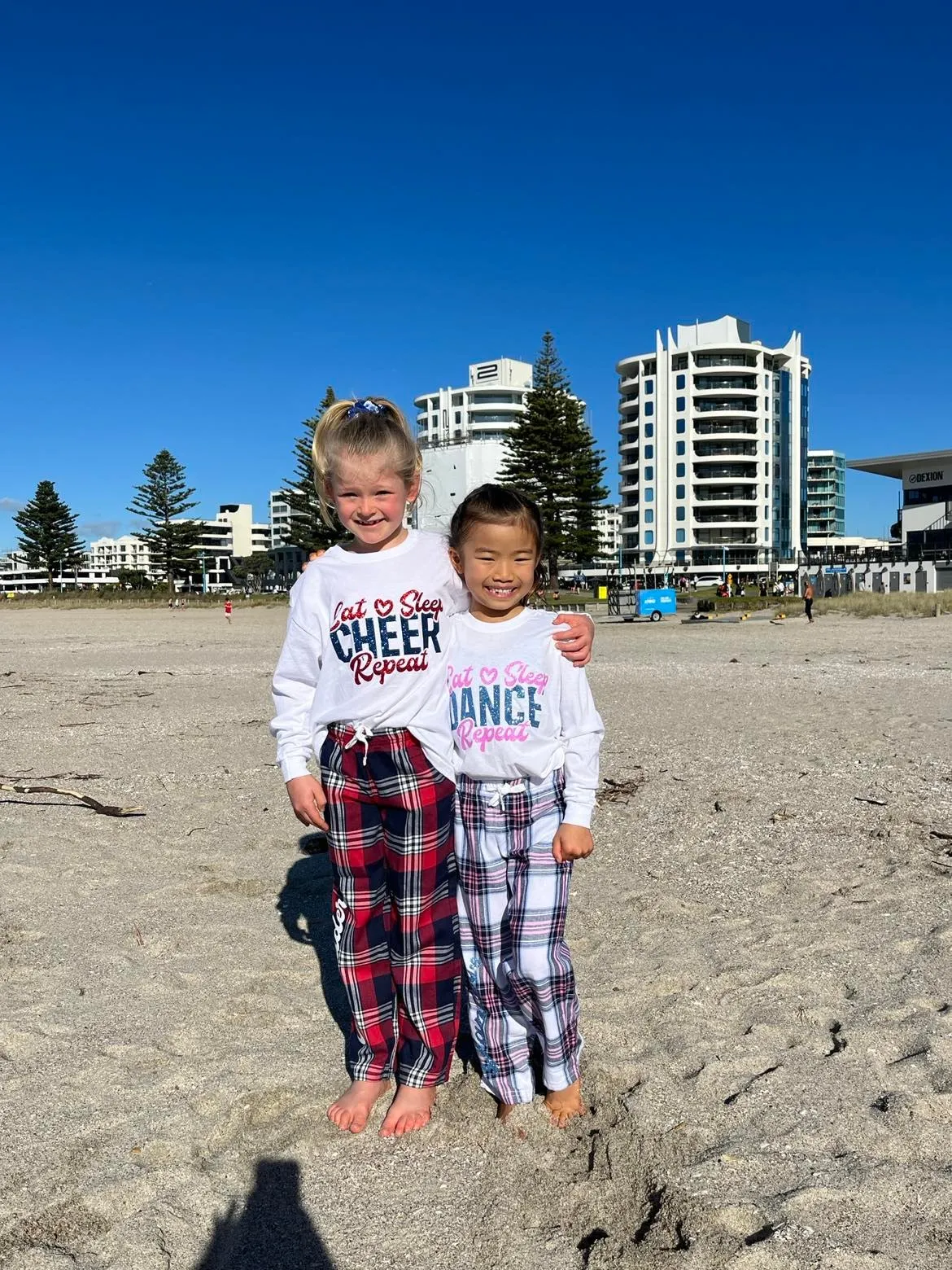 Eat Sleep Cheer Repeat Tartan Pyjama Set - Youth