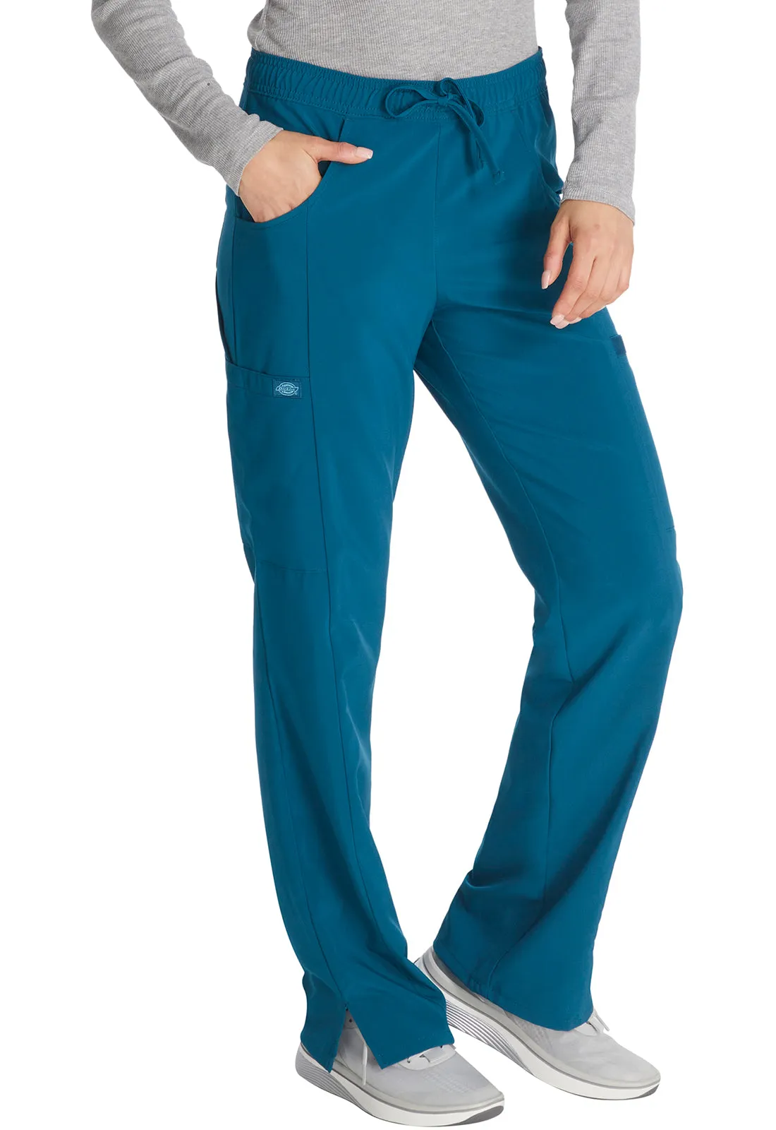 EDS Essentials DK010 Mid Rise Straight Leg Drawstring Pants Caribbean Blue