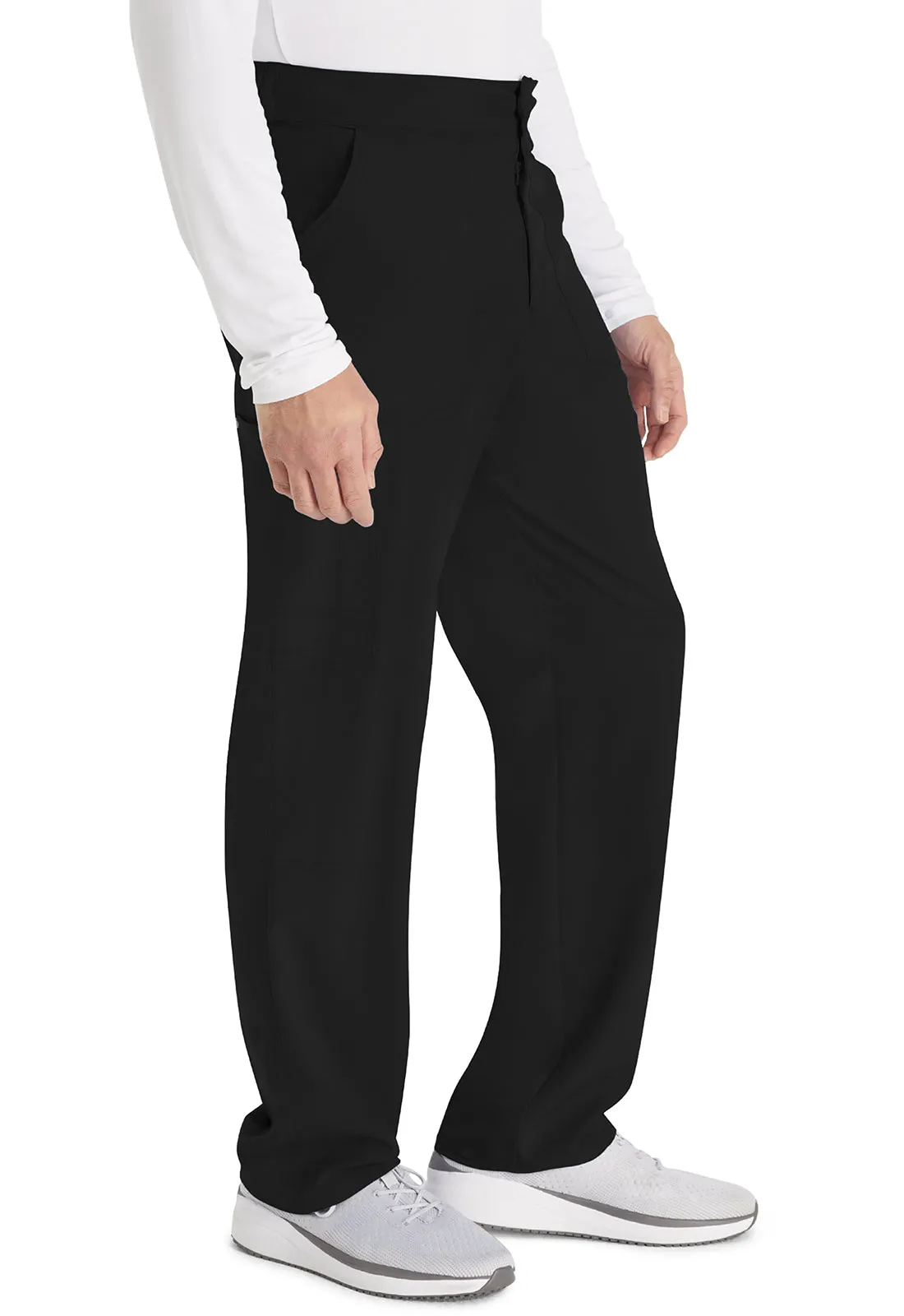 EDS NXT DK216 Men's Mid Rise Zip Fly Straight Leg Pants Black