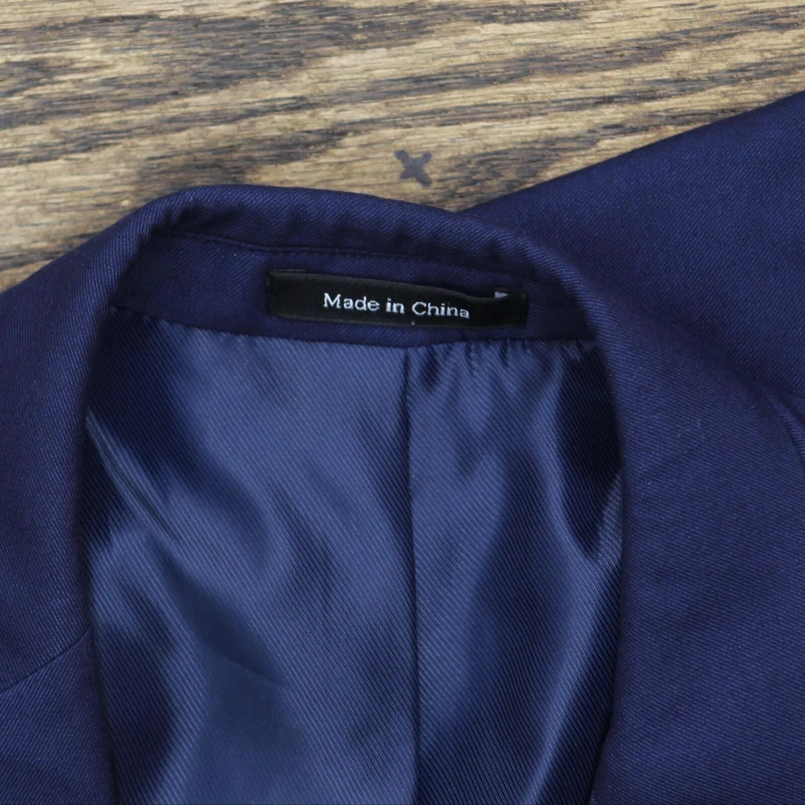 Egara Mens Extreme Slim Fit 2-Piece Jacket Pants Suit Set Navy Blue 36S 30 Waist