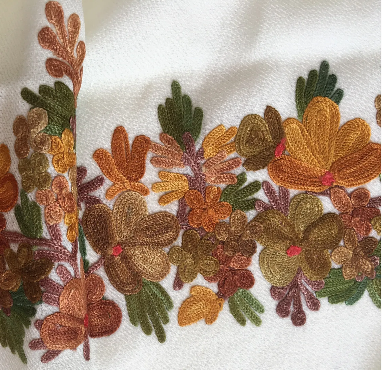 Embroidered Autumnal Shawl