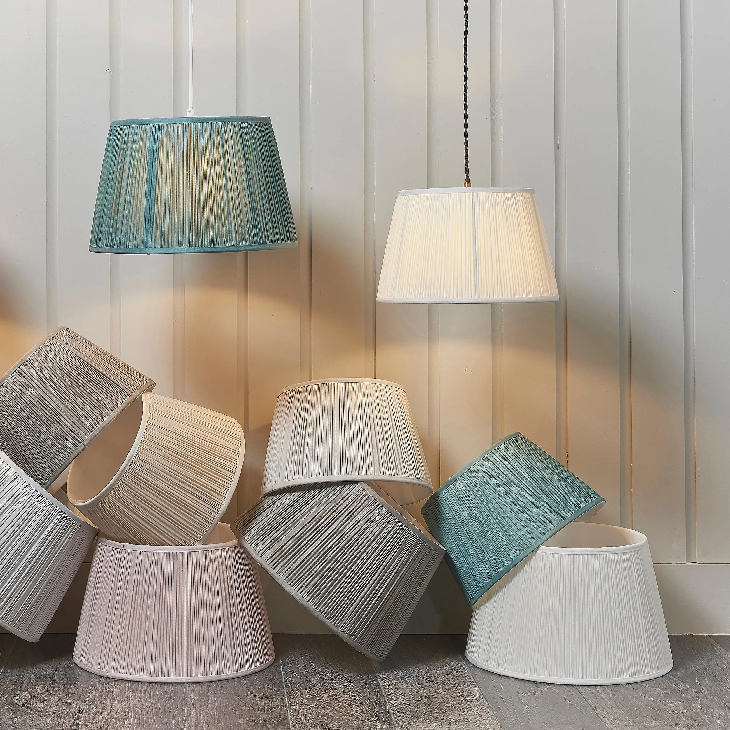 Endon 81391 Freya 1lt Shade Fir silk 60W E27 or B22 GLS (Required)