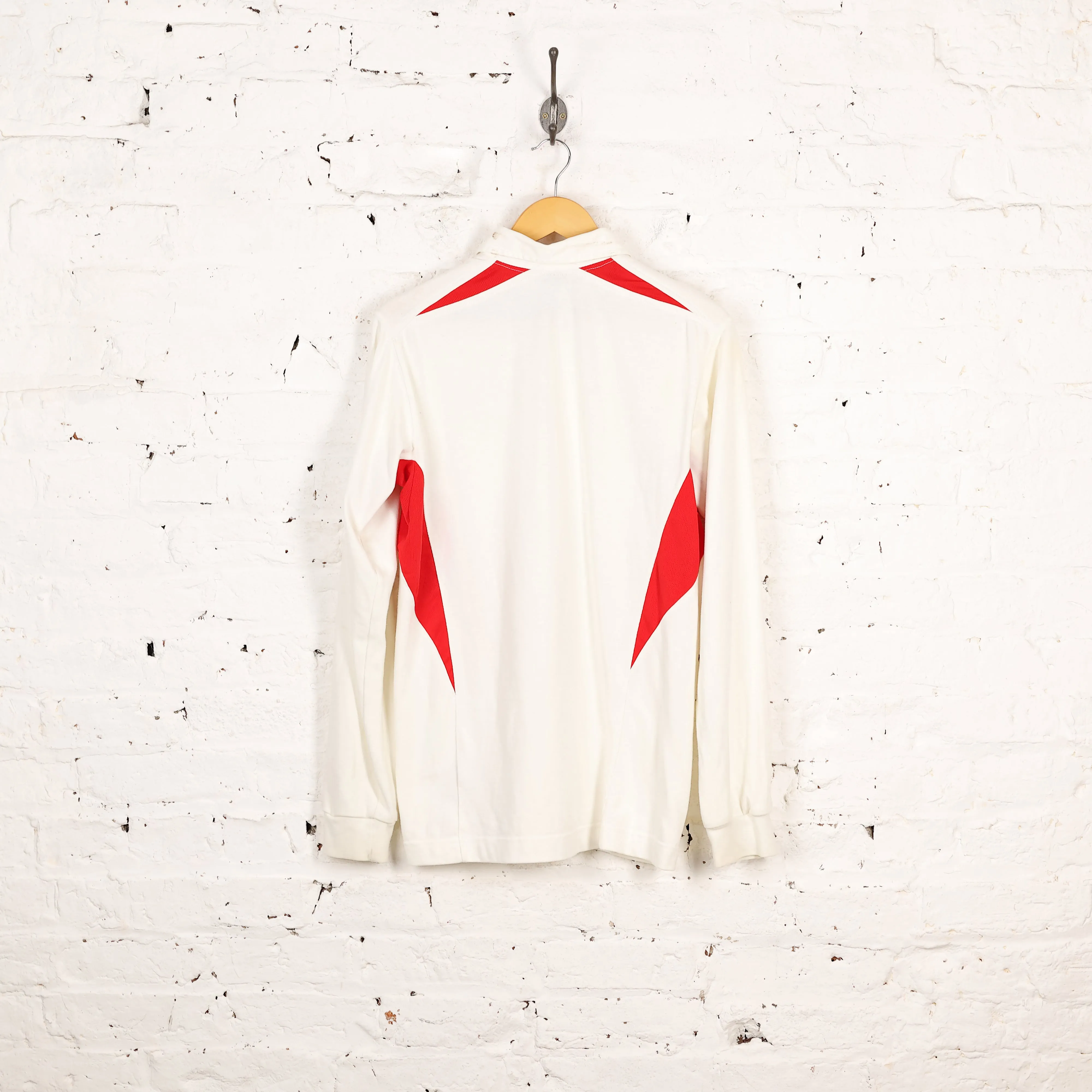England 2003 Nike Cotton Long Sleeve Rugby Shirt - White - L