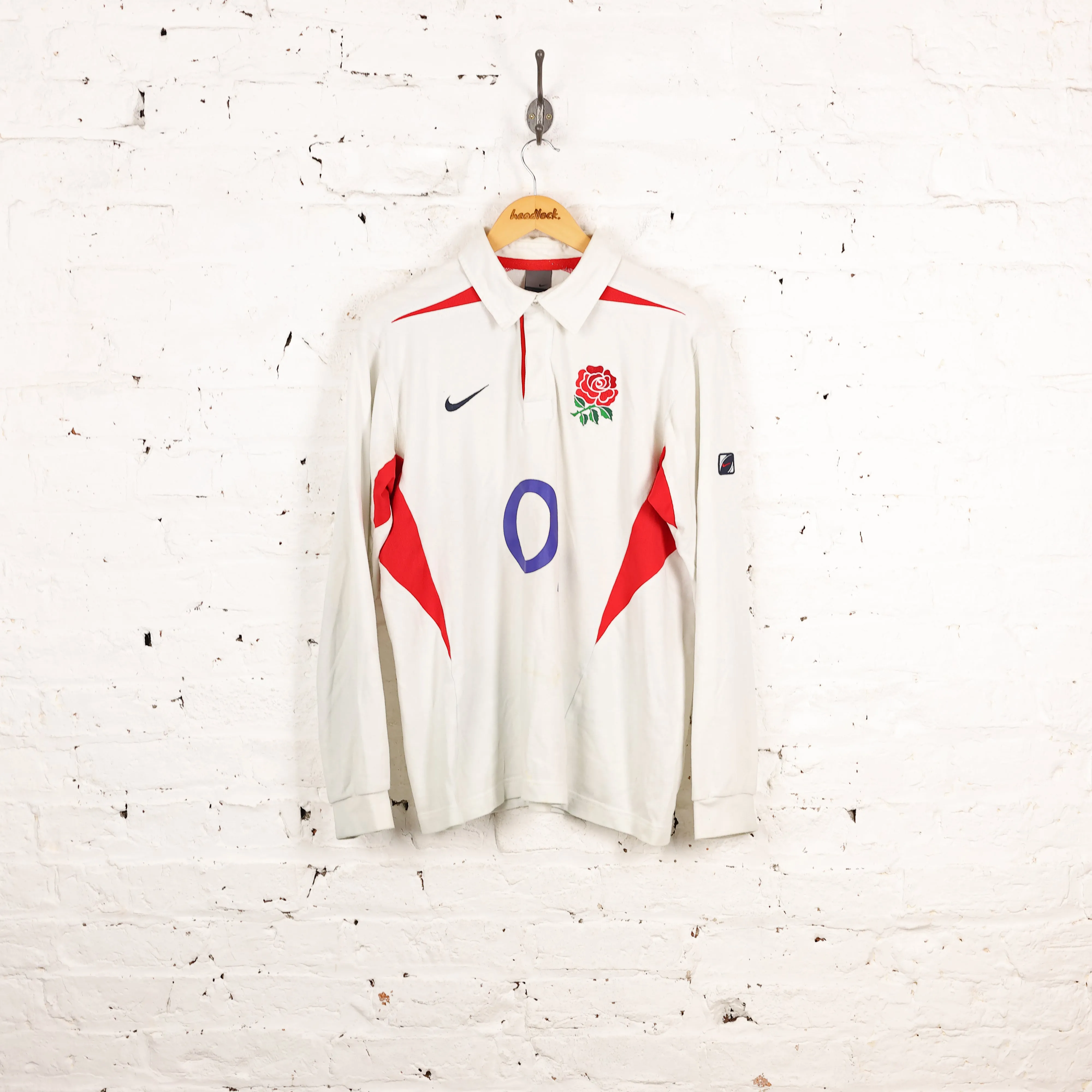 England 2003 Nike Home Rugby Shirt - White - L