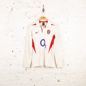 England Nike 2003 Long Sleeve Rugby Shirt - White - M