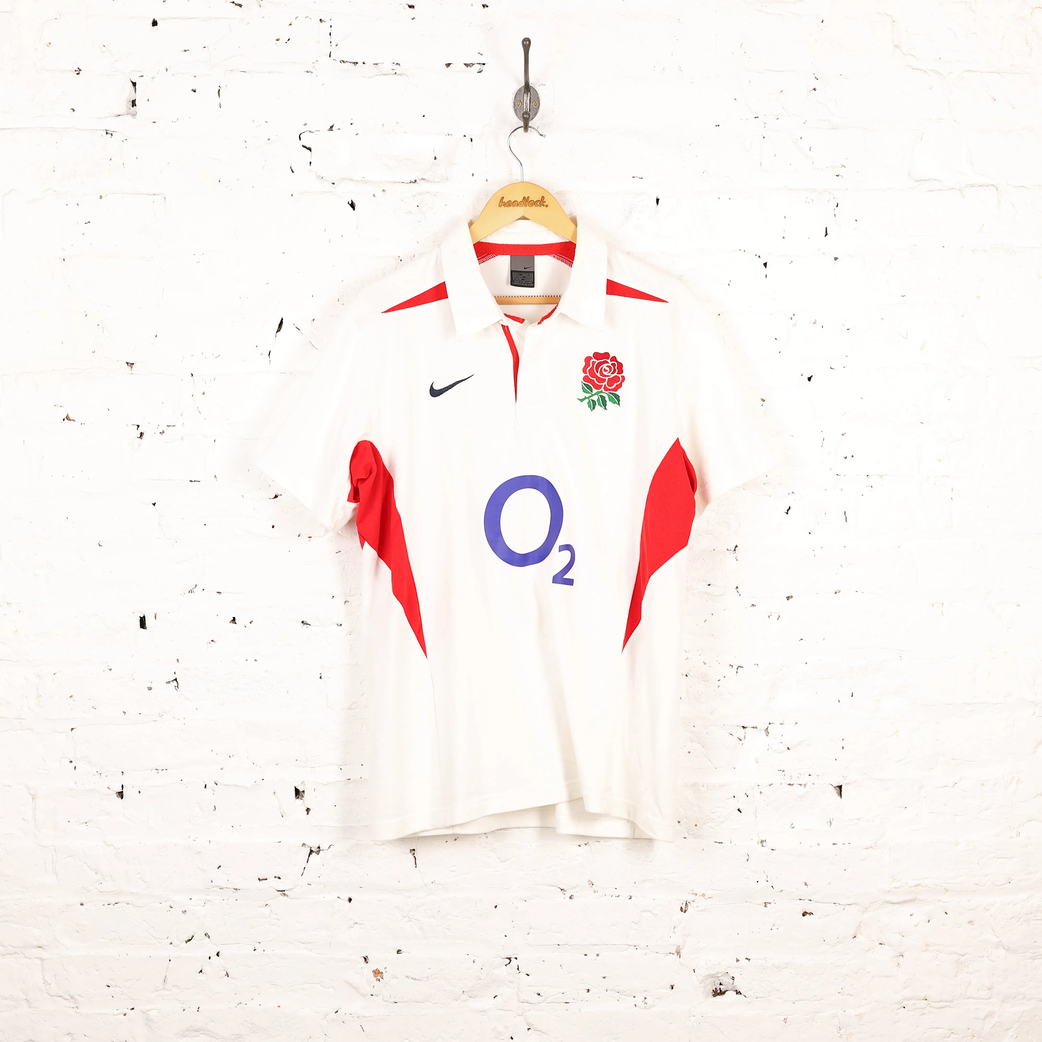 England Rugby 2004 Long Sleeve Nike Home Shirt - White - L