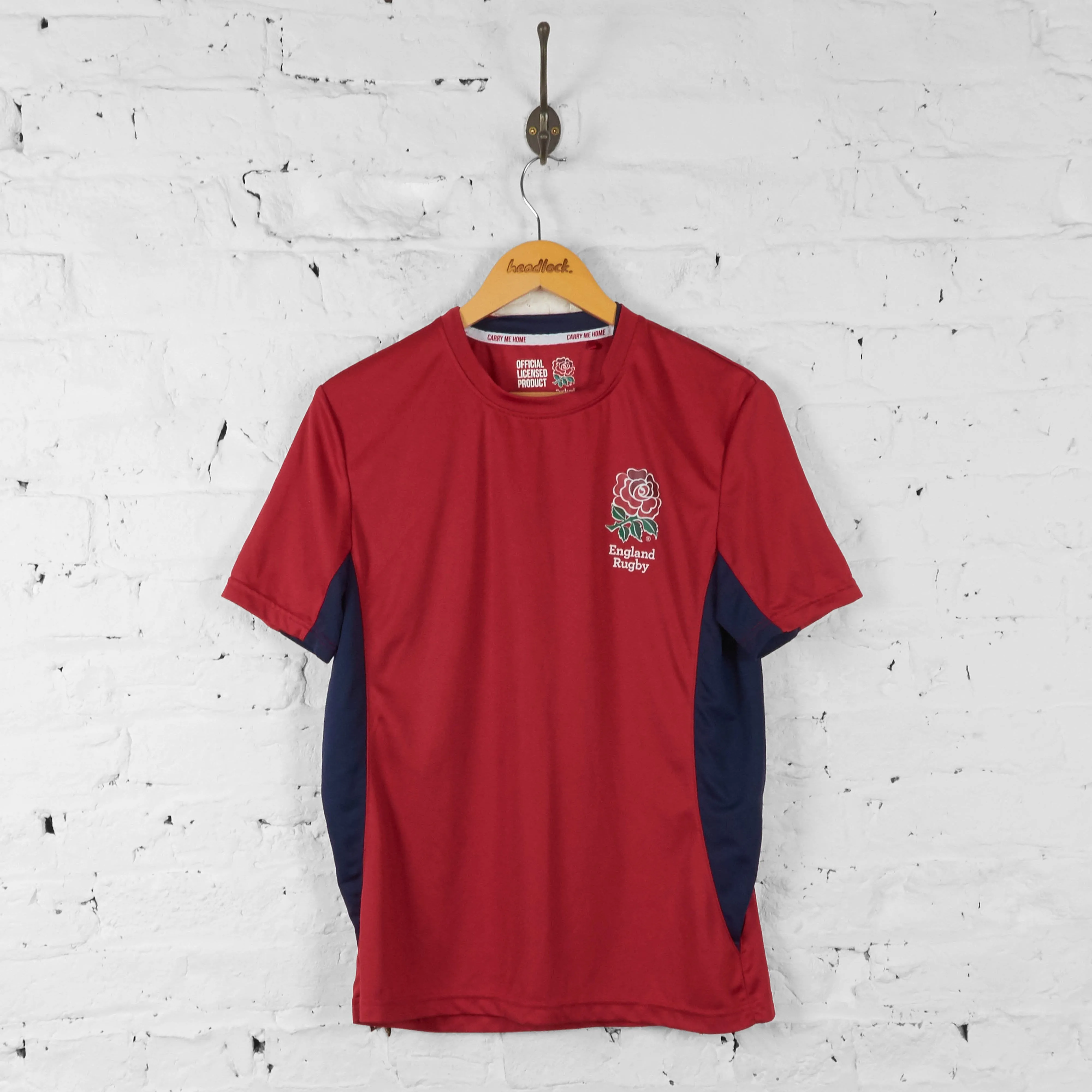 England Rugby Training T Shirt Top - Red - S