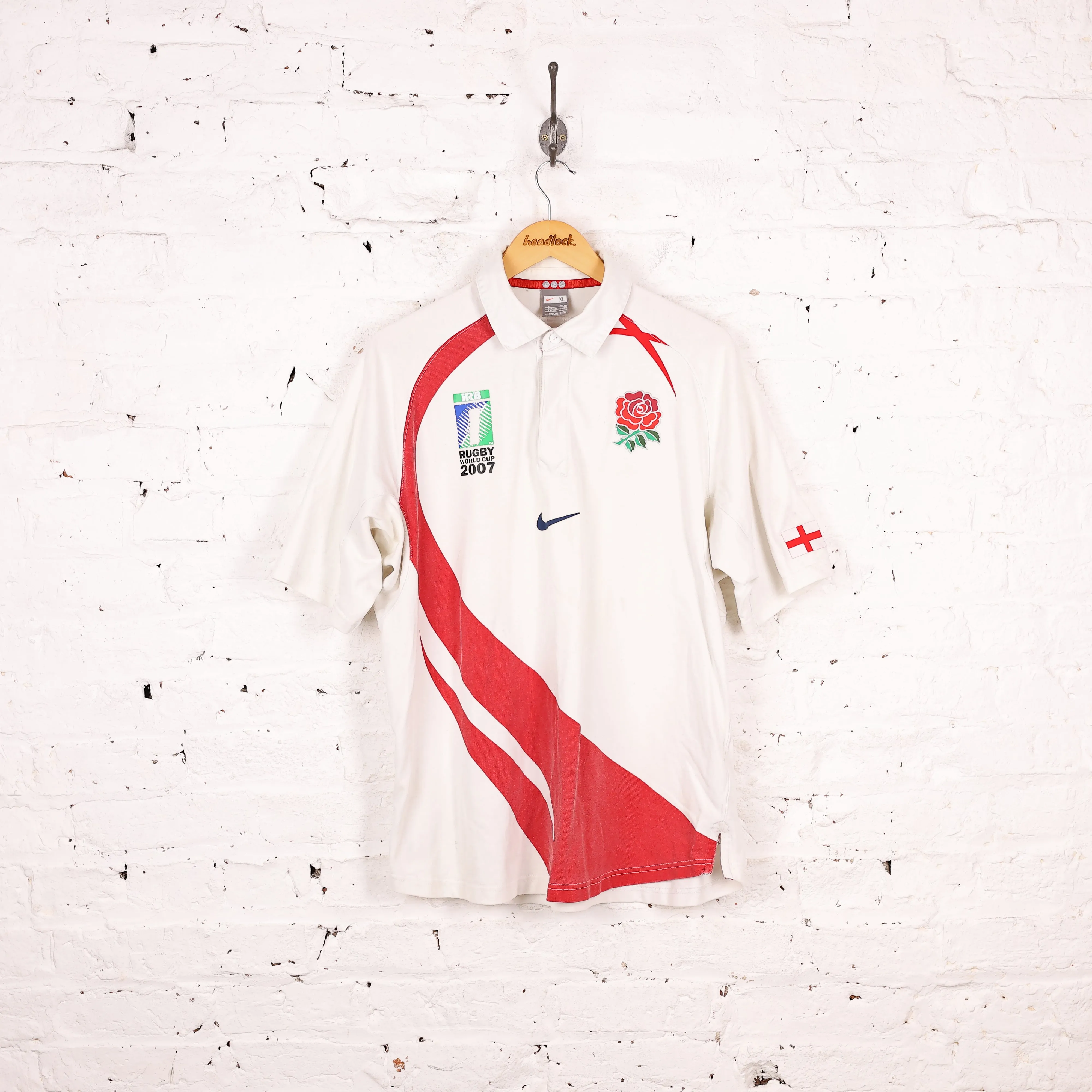 England Rugby World Cup 2007 Nike Home Shirt - White - XL