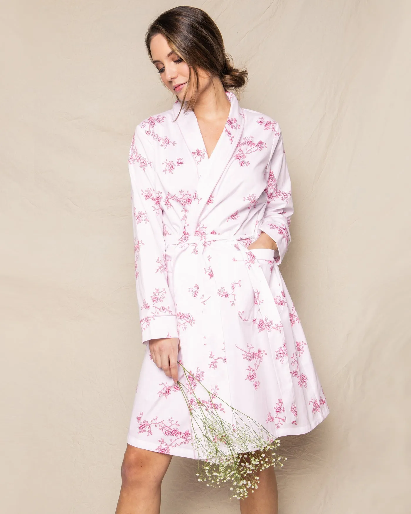 English Rose Floral Twill Robe