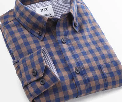 Fashion Fall Winter Men Casual Plaid Shirt Long Sleeve Slim Fit Flannel Man Clothes Mens Shirts (Many Colors Available)