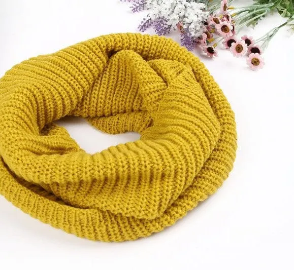 fashion winter warm Ring scarf lic Women Wool shawl Neck solid Wrap thicken Unisex Knitted scarves female pink sq306