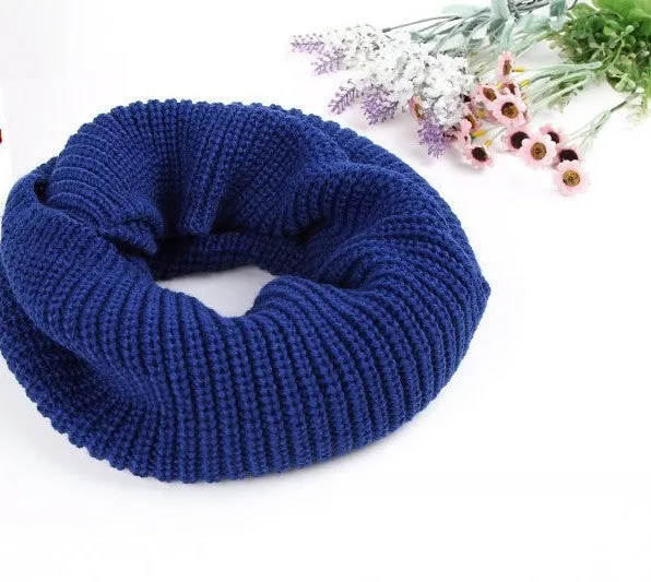 fashion winter warm Ring scarf lic Women Wool shawl Neck solid Wrap thicken Unisex Knitted scarves female pink sq306