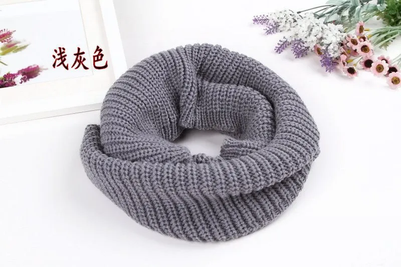 fashion winter warm Ring scarf lic Women Wool shawl Neck solid Wrap thicken Unisex Knitted scarves female pink sq306