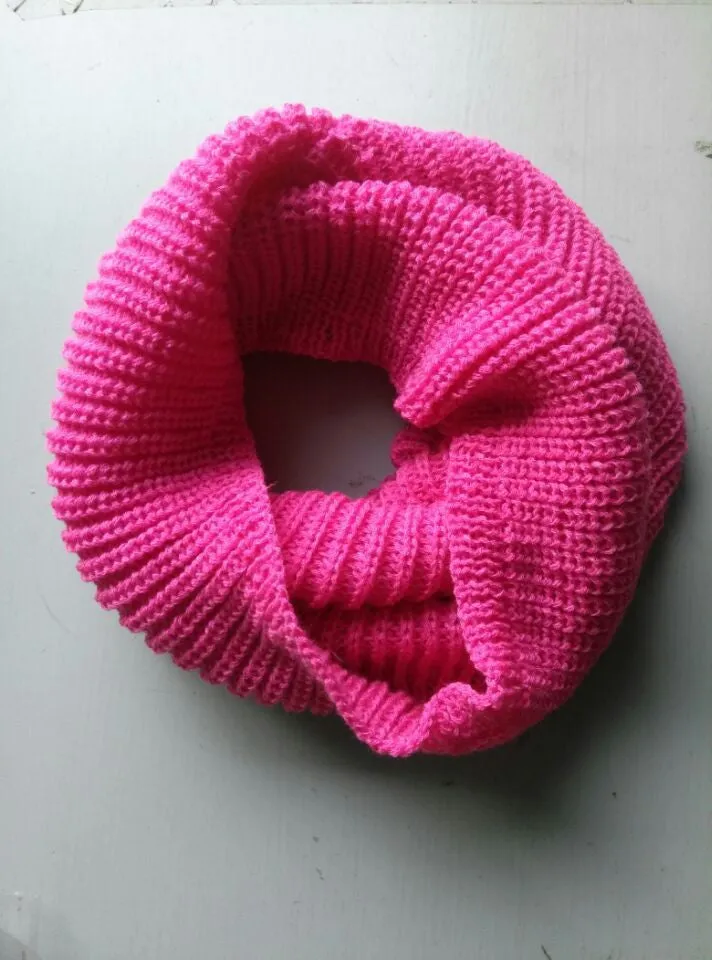 fashion winter warm Ring scarf lic Women Wool shawl Neck solid Wrap thicken Unisex Knitted scarves female pink sq306