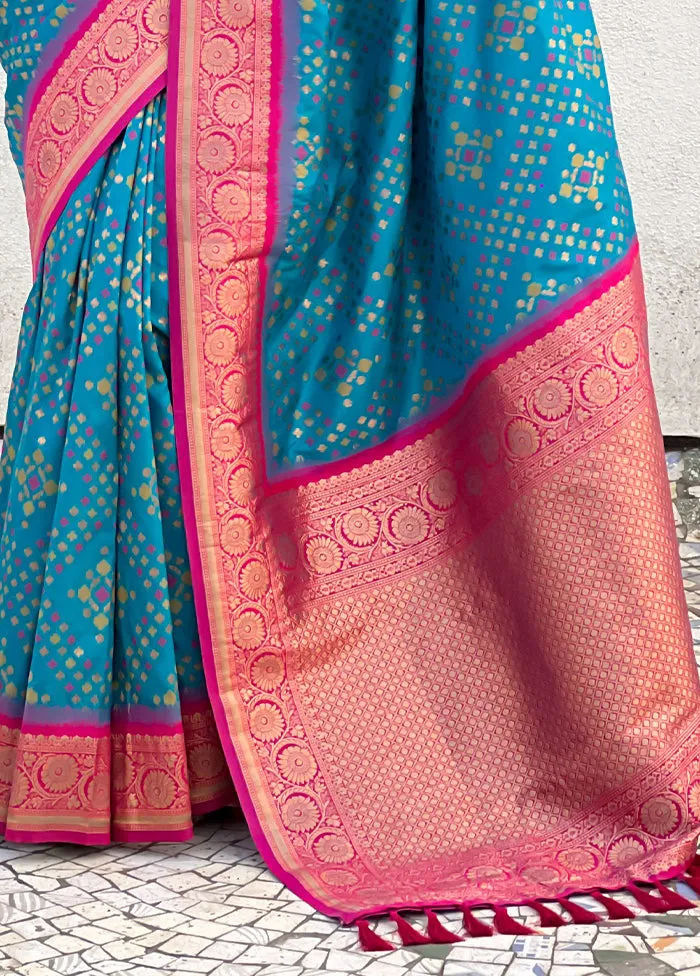 Firoza Spun Silk Saree With Blouse Piece