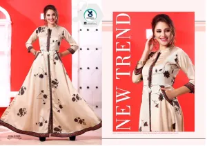 Flair Long Digital Gown With Handwork
