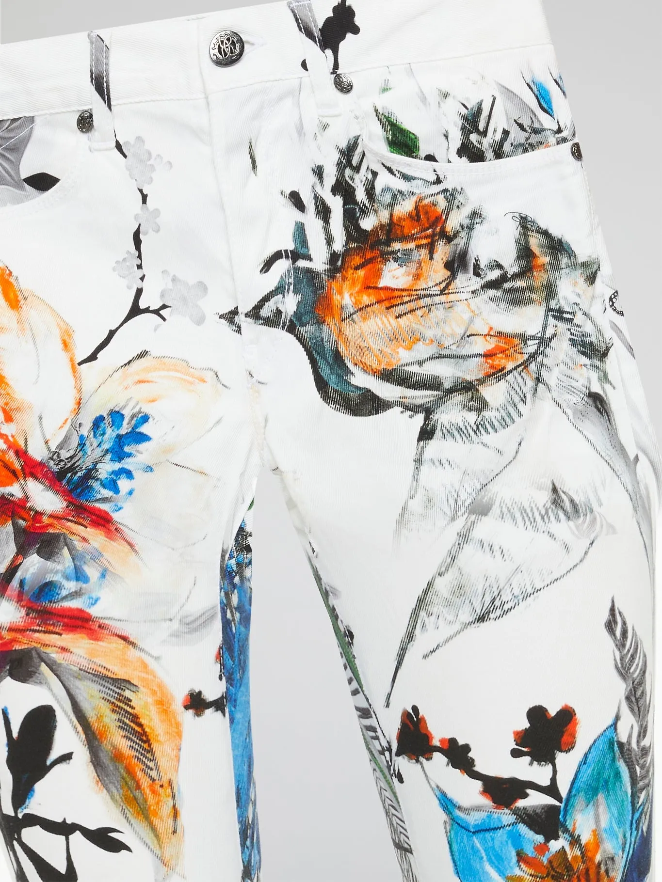 Floral Print Slim Fit Pants