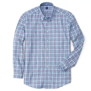 FootJoy Stretch Twill Woven Open Plaid Shirt (Previous Season Style) S Light/Blue (26061)