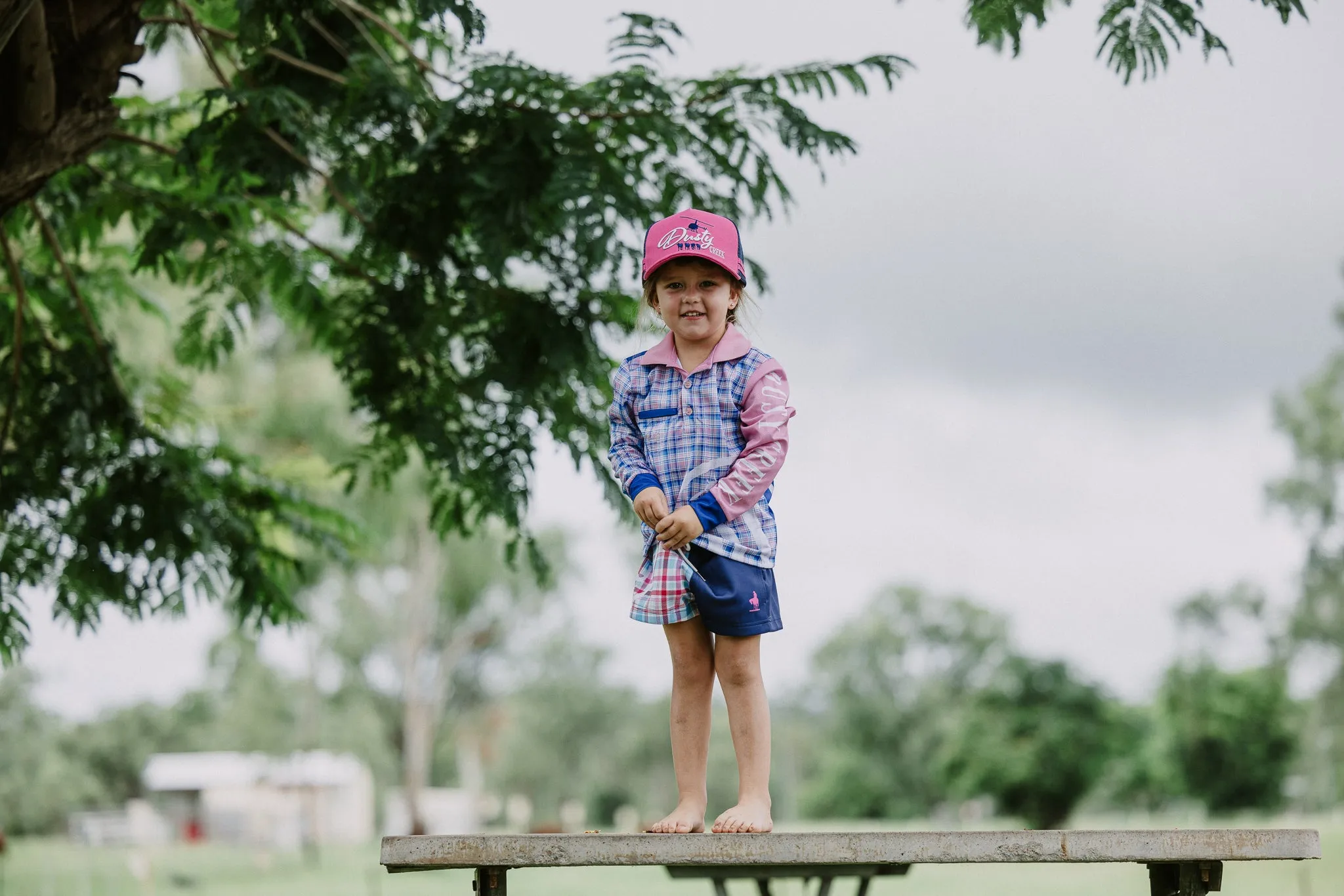 Footy Short Kids - Pink Plaid