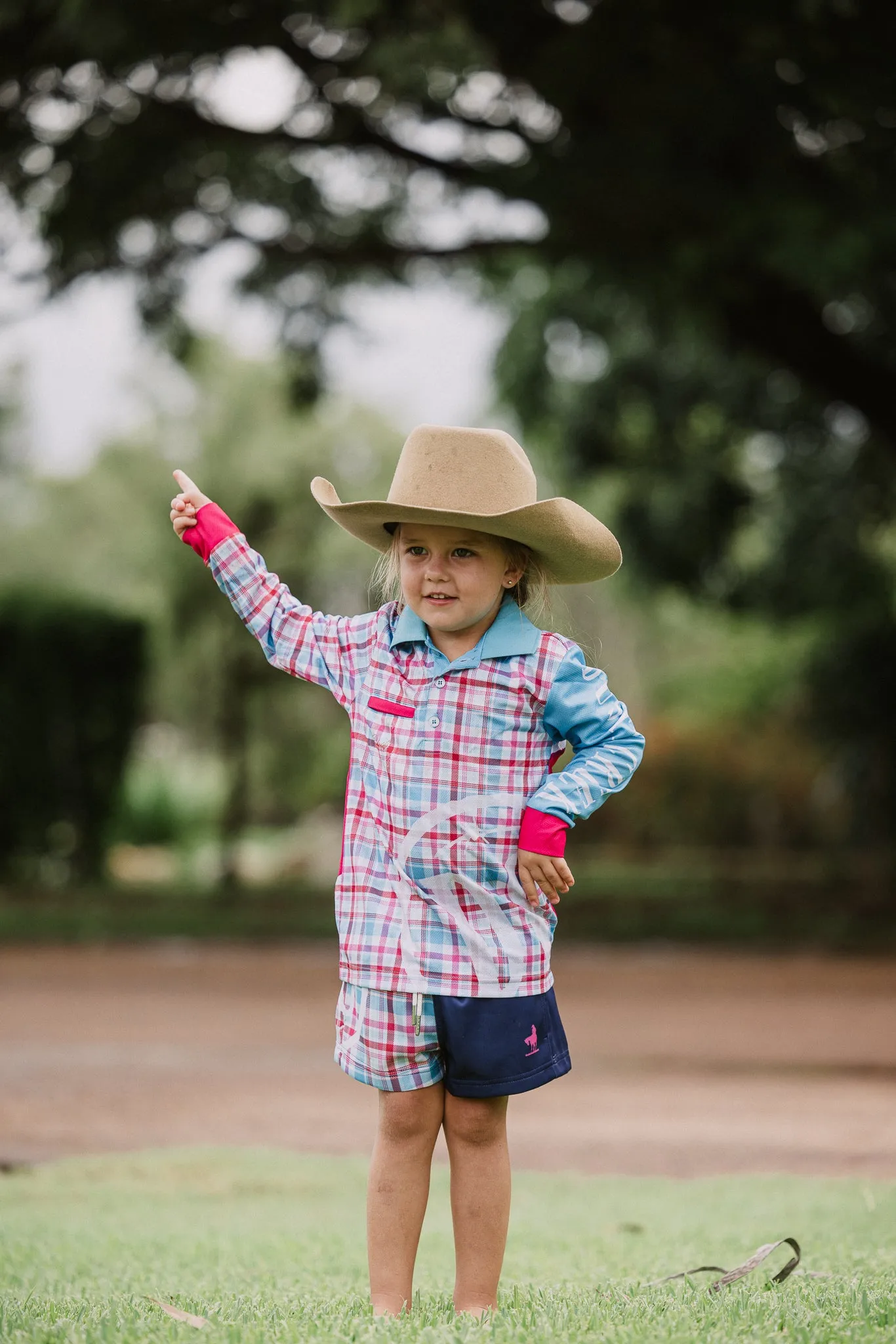 Footy Short Kids - Pink Plaid