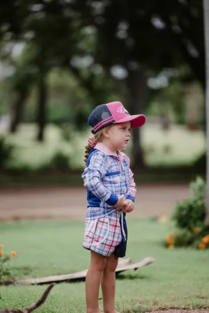 Footy Short Kids - Pink Plaid