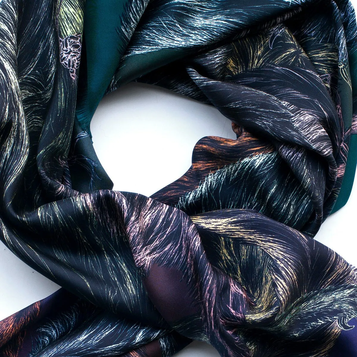 'Fox Furs' Toxic - Fringed Twill Scarf