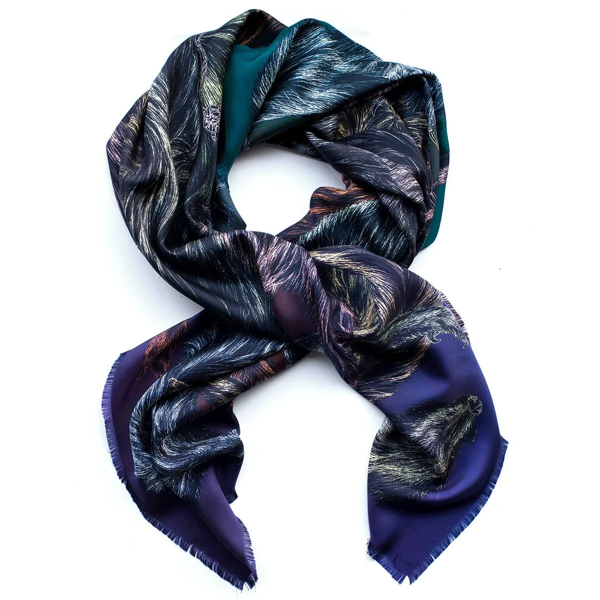 'Fox Furs' Toxic - Fringed Twill Scarf