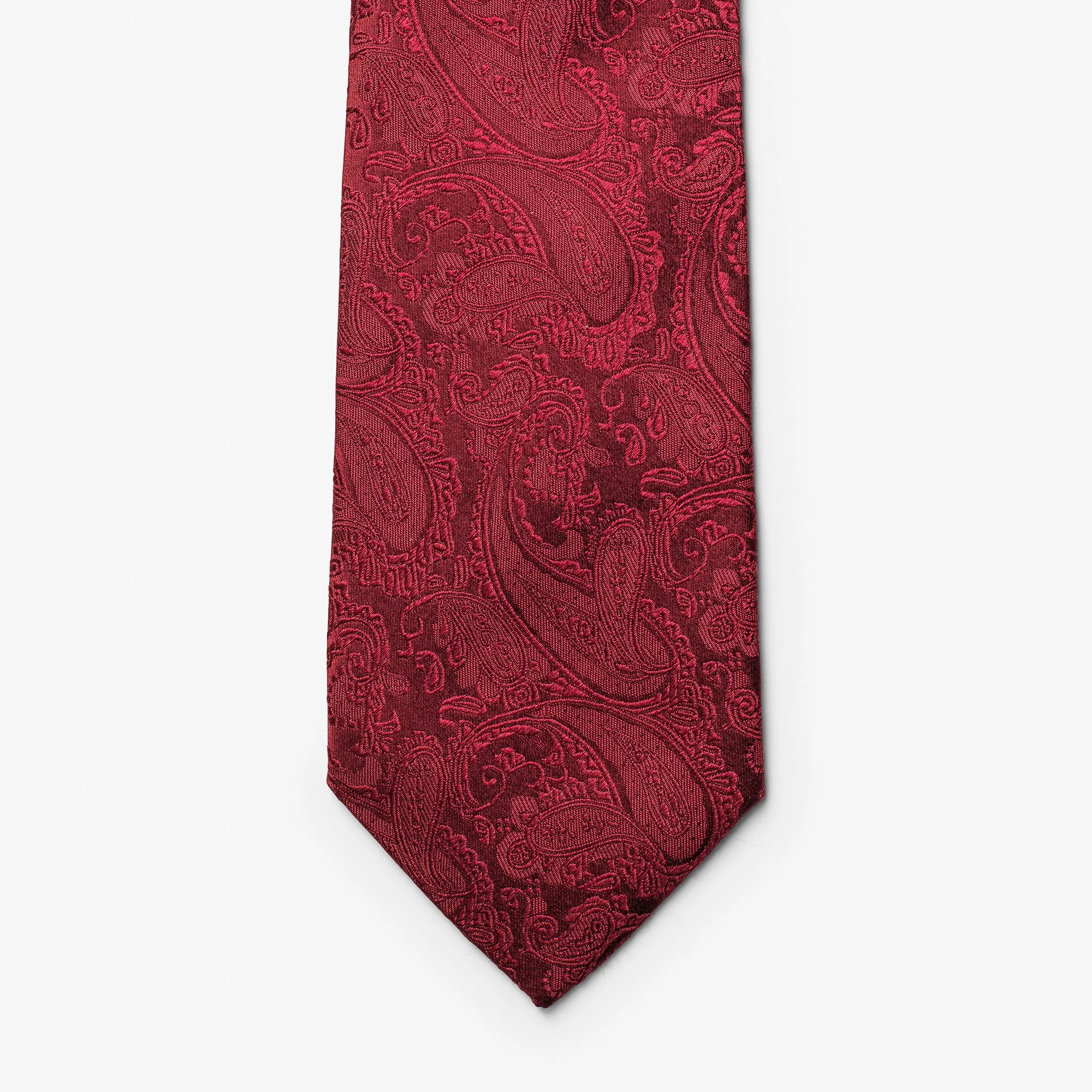 Giftbox Solid Paisley Tie Wine