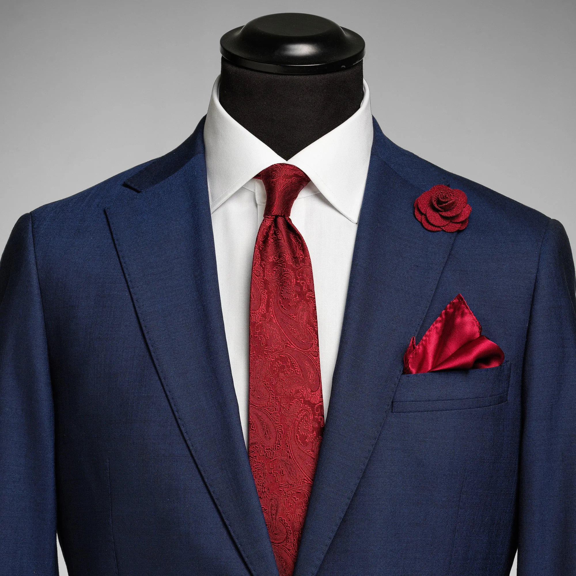 Giftbox Solid Paisley Tie Wine