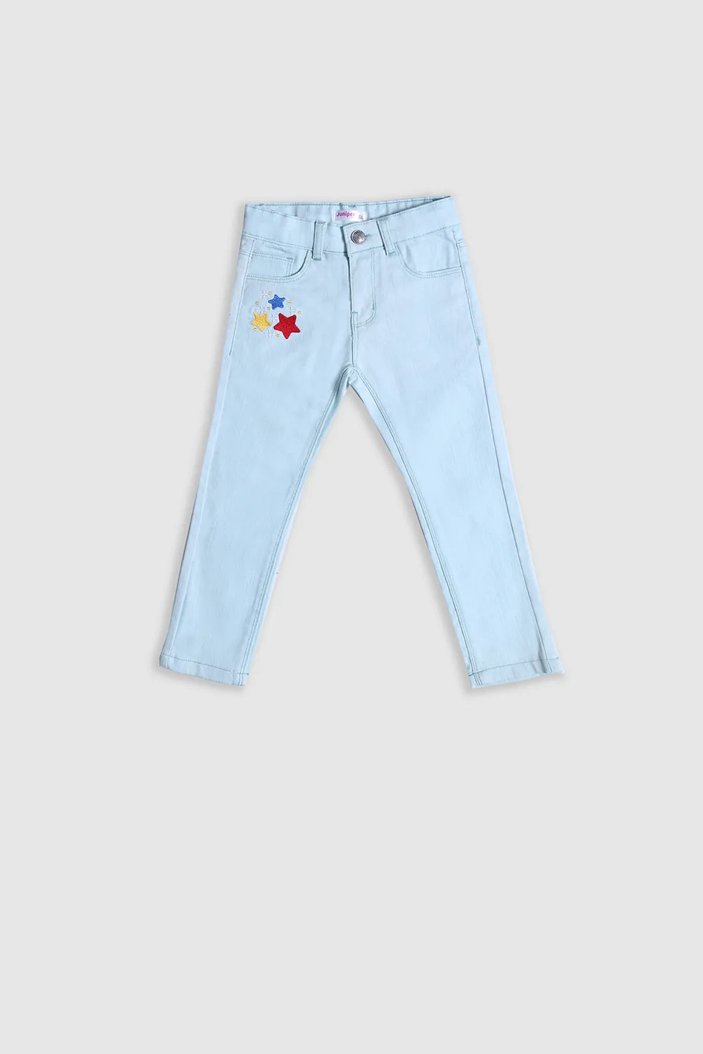 GIRL'S TWILL PENT EMB. - STAR