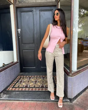 Giselle High Rise Jeans Light Leopard