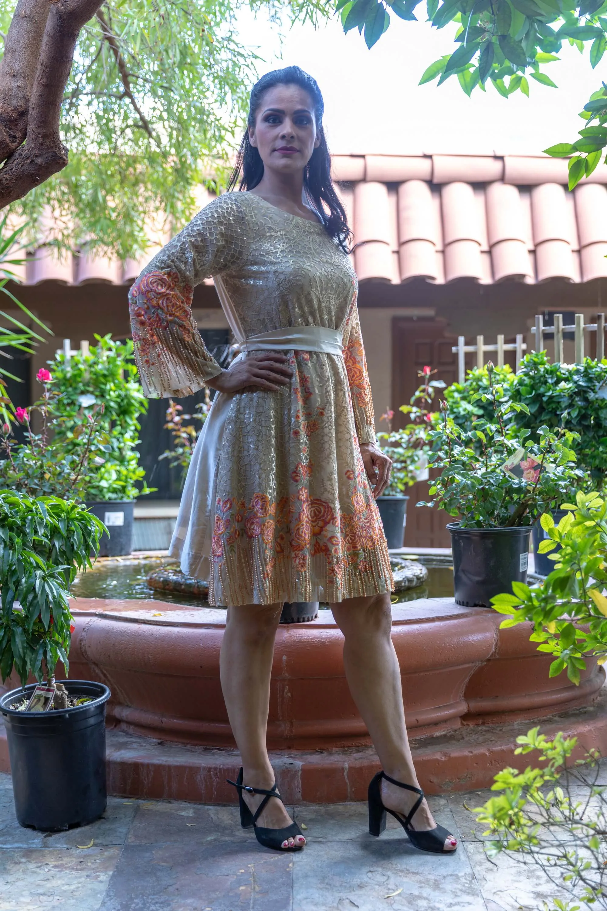 Gold Silk & Organza Kurti - Sana Safinaz Shirt