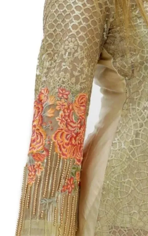 Gold Silk & Organza Kurti - Sana Safinaz Shirt