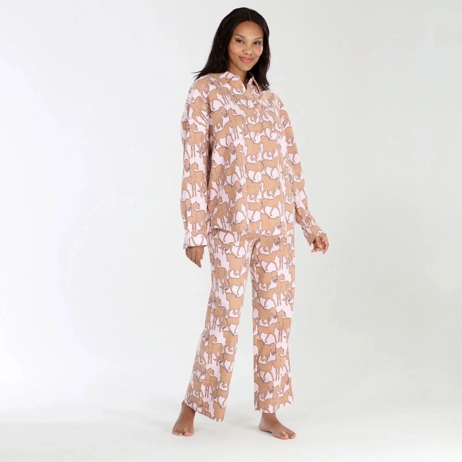 Golden Hour PJ Set In Aurora Horses - Honeydew Intimates