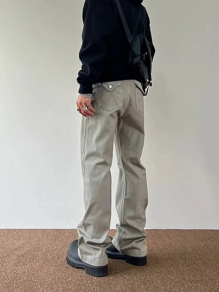 Gray Straight-leg Jeans