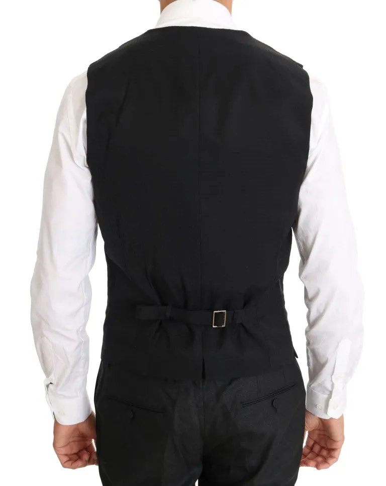 Gray Wool Silk Stretch Slim Fit Suit