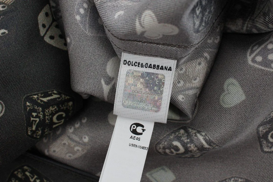 Green Dice Print Silk Pajama Shirt