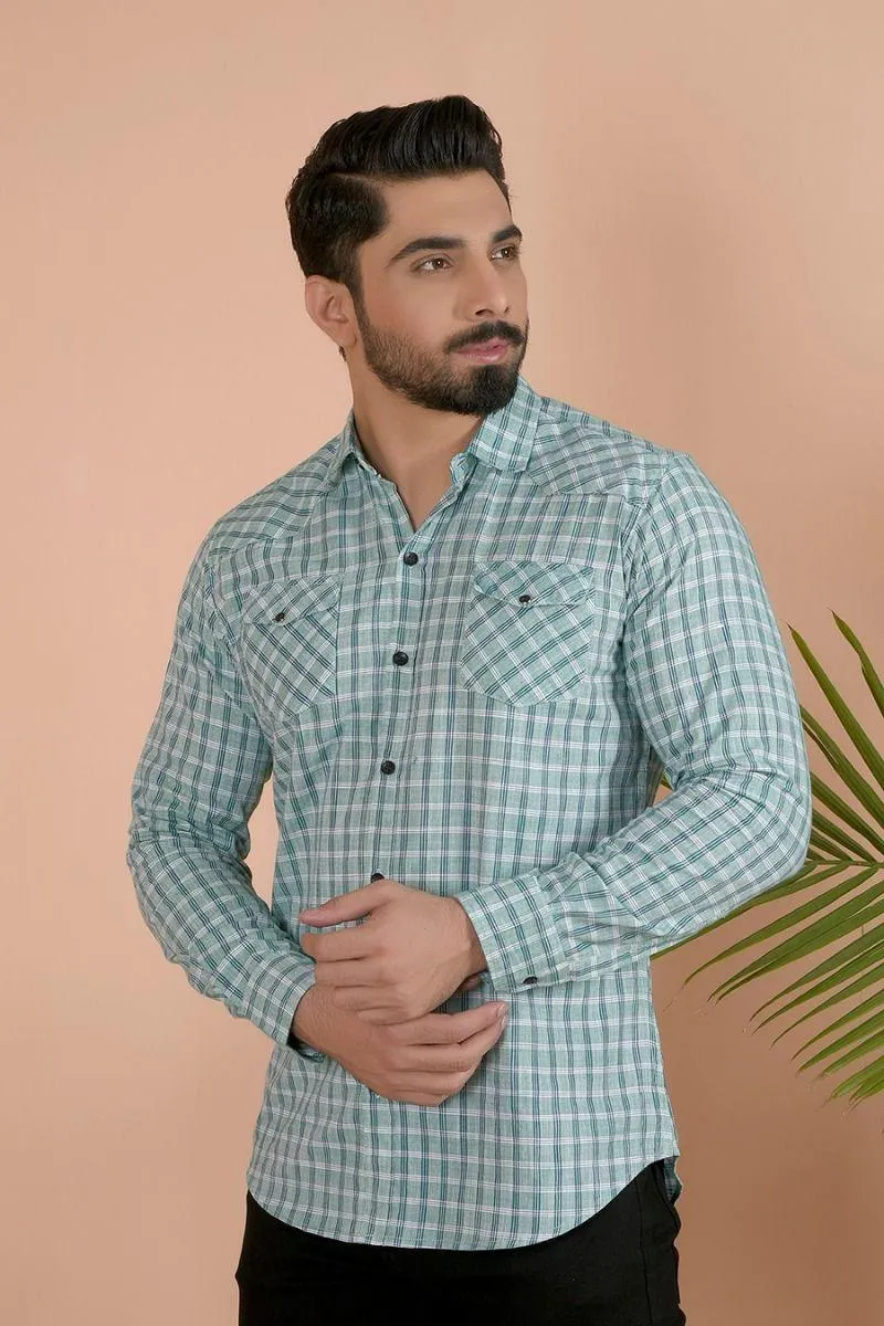 GREEN PLAID SHIRT