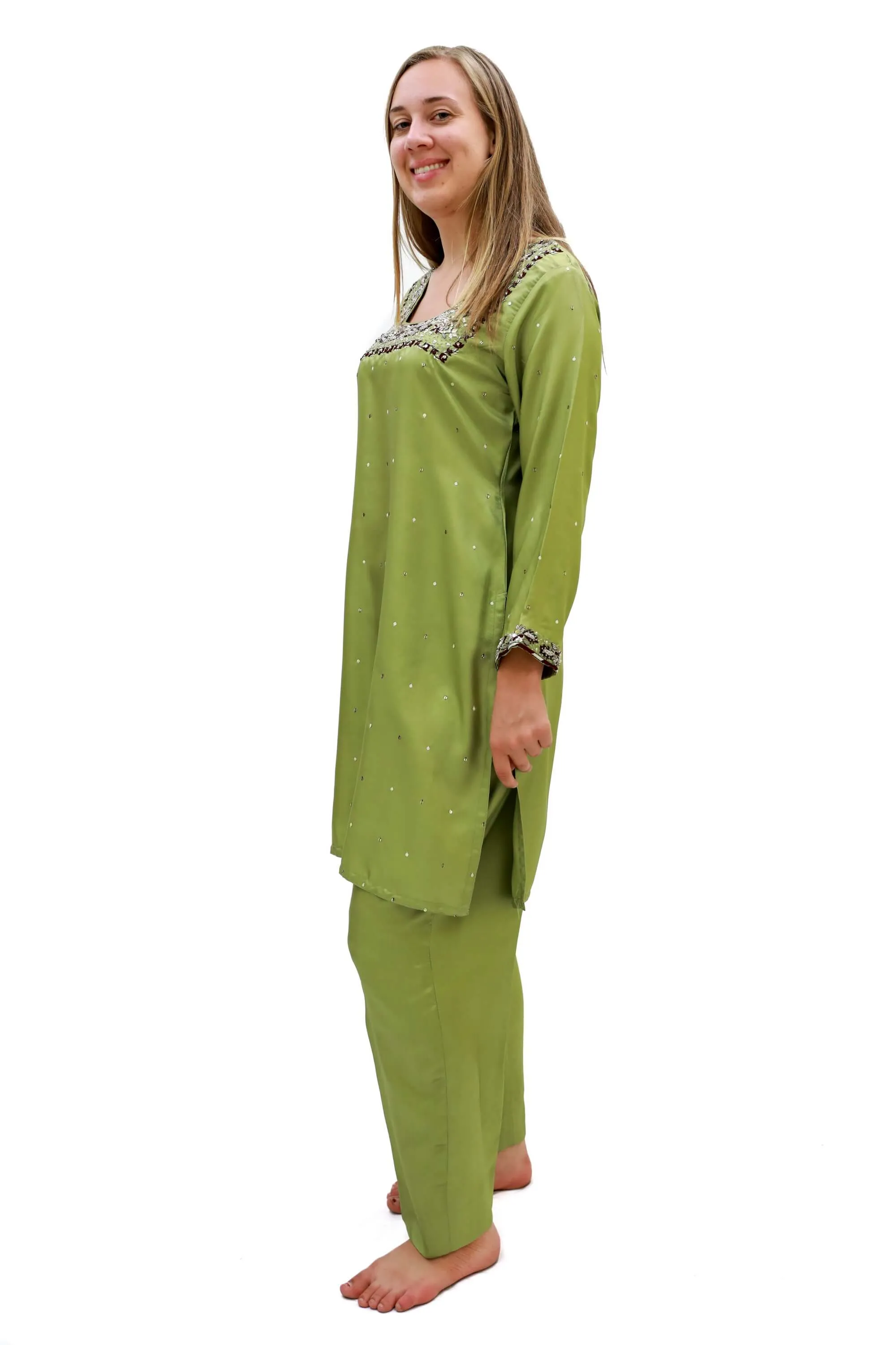 Green Silk Salwar Kameez