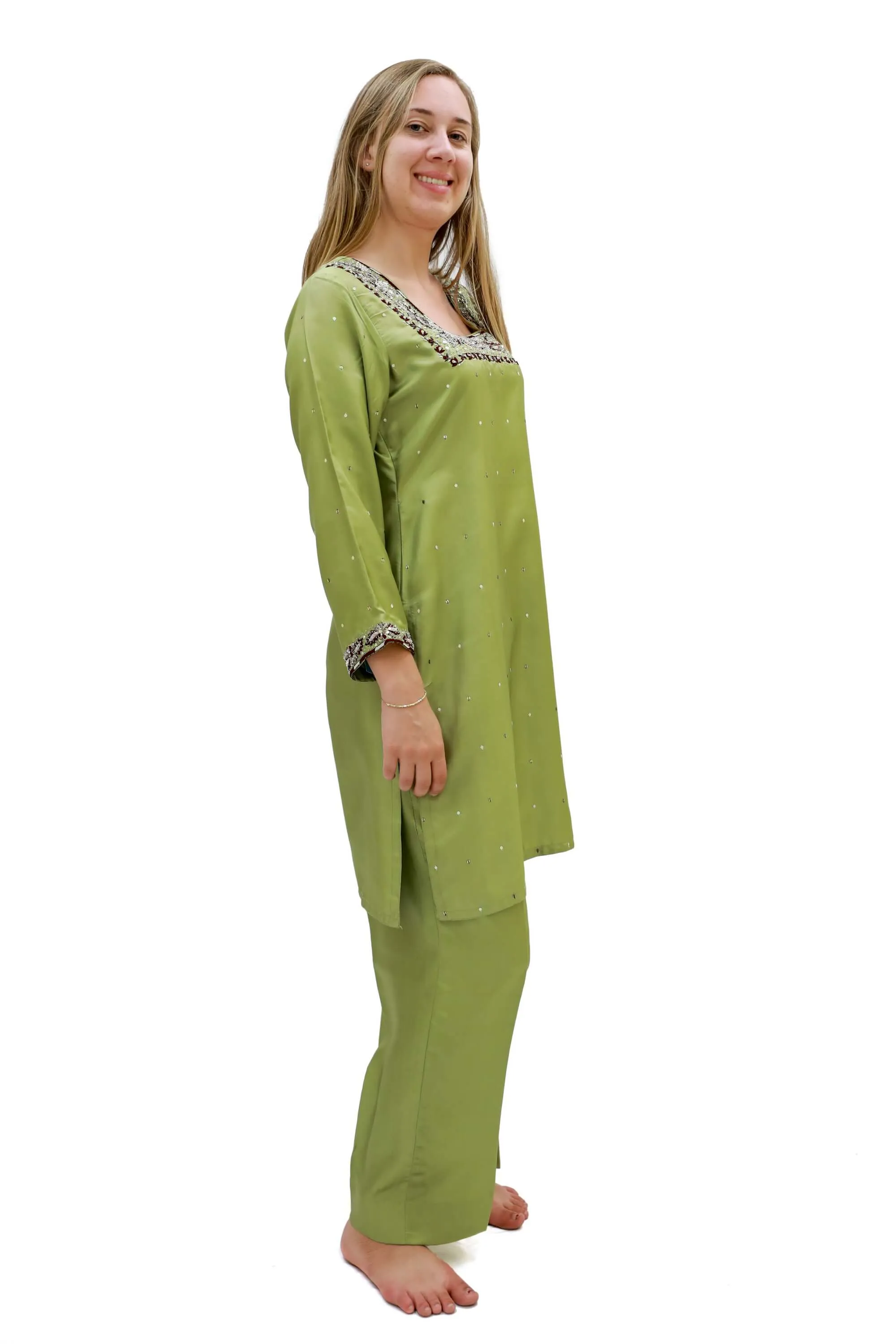 Green Silk Salwar Kameez