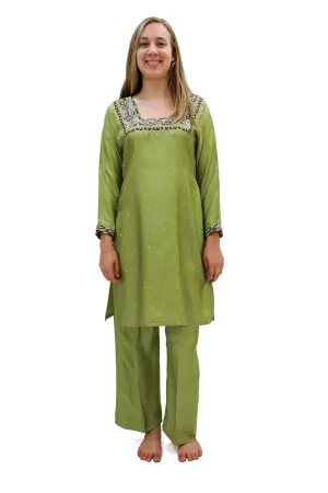 Green Silk Salwar Kameez